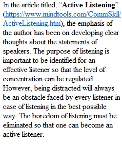 Reflection Active Listening